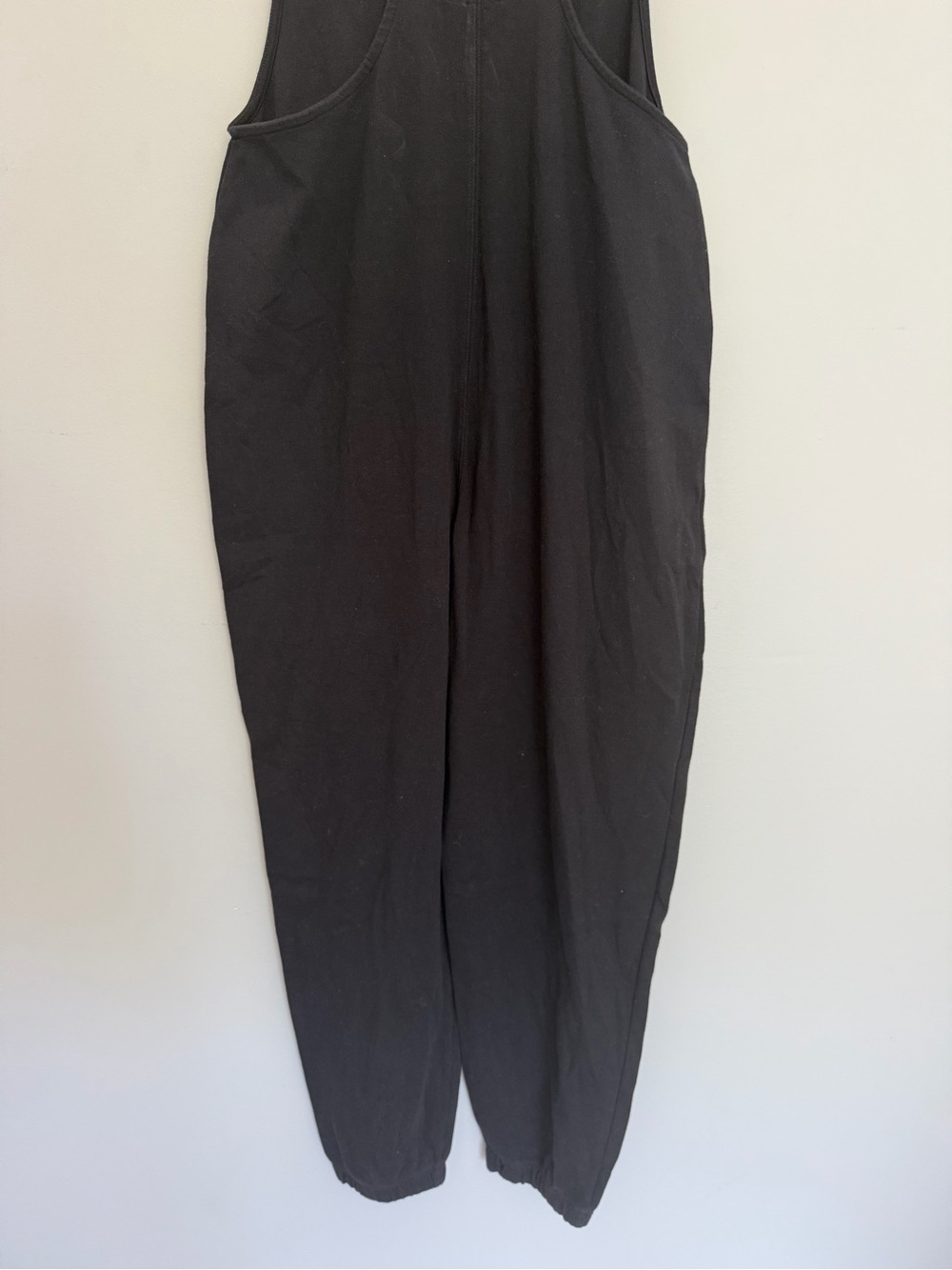 For Days "Relaxing" 100% Organic Cotton Black Racerback Pull On Jumpsuit Romper - Picture 11 of 15